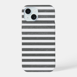 Charcoal and White Stripe iPhone 15 Case