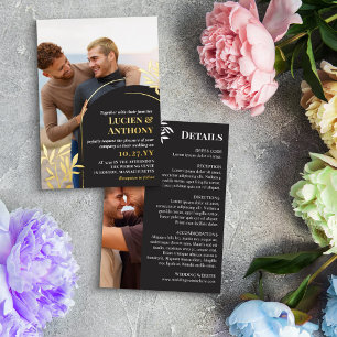 Charcoal Arch Golden Sprigs 2 in 1 Wedding Details