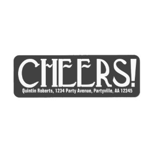 Charcoal Art Deco Cheers Return Address Label