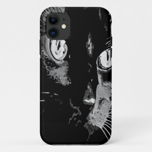 Charcoal Artistic Black Cat Portrait iPhone 11 Case