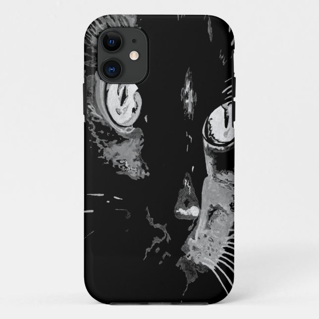 Charcoal Artistic Black Cat Portrait Case-Mate iPhone Case (Back)