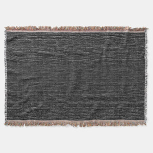 Charcoal Black White Woven Thread Effect Throw Blanket
