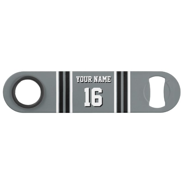 Charcoal Black Wht Team Jersey Custom Number Name (Front (Horizontal))