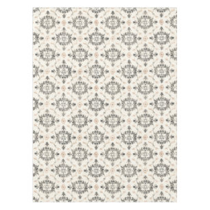 Charcoal & Blush French Damask Tablecloth