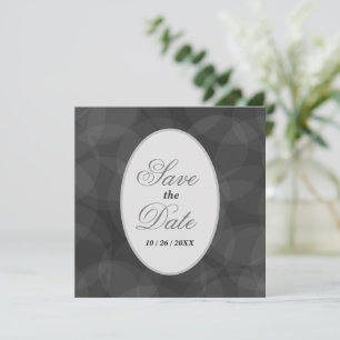 Charcoal Bokeh and Silver Wedding Save The Date