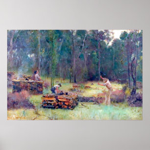 Charcoal Burners Wood Splitters Tom Roberts 1886 Poster