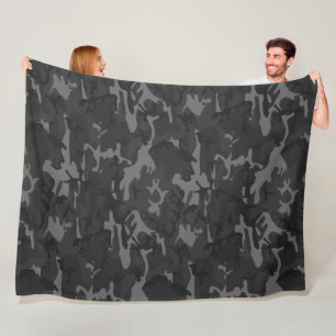 Charcoal Camo Fleece Blanket