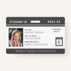 Charcoal Chevron Homeschool Student ID Badge