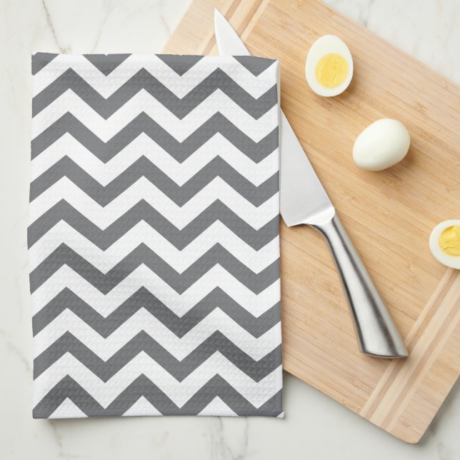 Charcoal Chevron Kitchen Towels (Quarter Fold)