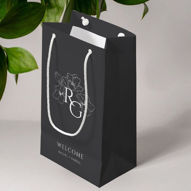 Charcoal | Chic Monogram Welcome Wedding Gift Bag (Creator Uploaded)