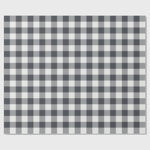Charcoal Classic Gingham Plaid Wrapping Paper