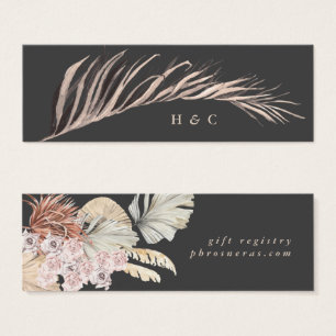 Charcoal Cream Pampas Grass Grey Gift Registry