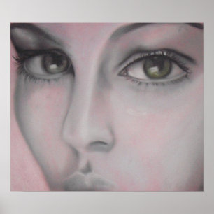 Charcoal cropped face poster