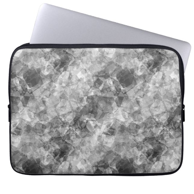 Charcoal Crumpled Texture Laptop Sleeve (Front)
