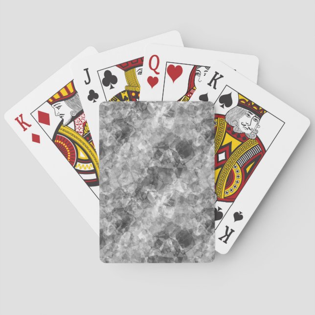 Charcoal Crumpled Texture Playing Cards (Back)