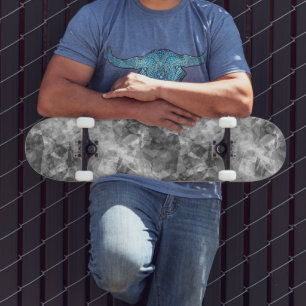 Charcoal Crumpled Texture Skateboard