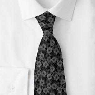 Charcoal Daisies Tie