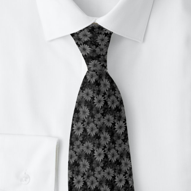 Charcoal Daisies Tie (Creator Uploaded)