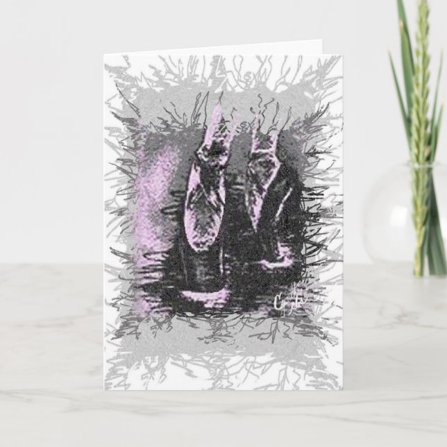 Charcoal Drawing of Point Shoes Card (Front)