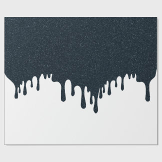 Charcoal Drip on White Gift Wrap – Customisable