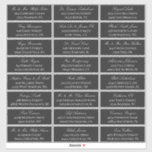 Charcoal Elegant Script 24 Wedding Guest Address<br><div class="desc">24 wedding guest address labels for sending out your invitations with white elegant text against charcoal. Add the names in a beautiful,  classic script and the address in an elegant timeless font.</div>