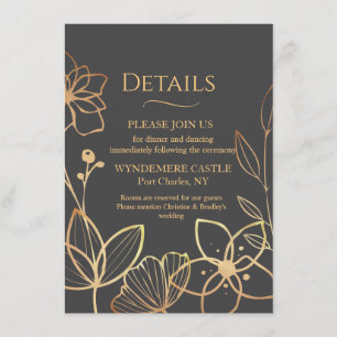 Charcoal & Gold Enclosure Card