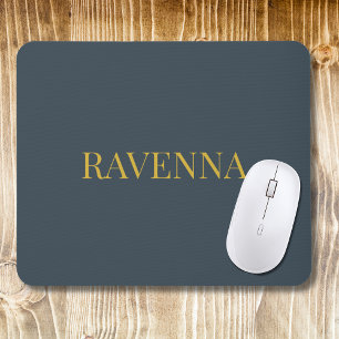 Charcoal Gold Name Personalised Custom Luxury Gift Mouse Pad