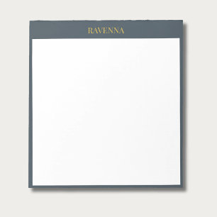 Charcoal Gold Name Personalised Custom Luxury Gift Notepad