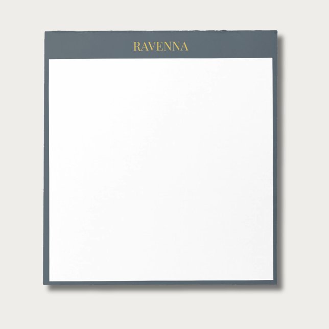 Charcoal Gold Name Personalised Custom Luxury Gift Notepad (Creator Uploaded)