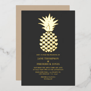 Charcoal & Gold Tropical Pineapple Wedding