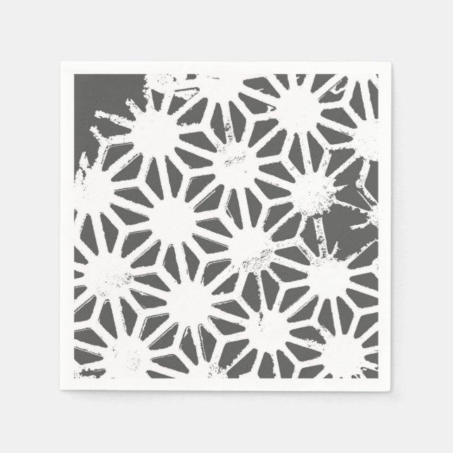 Charcoal gray geometric pattern napkin (Front)