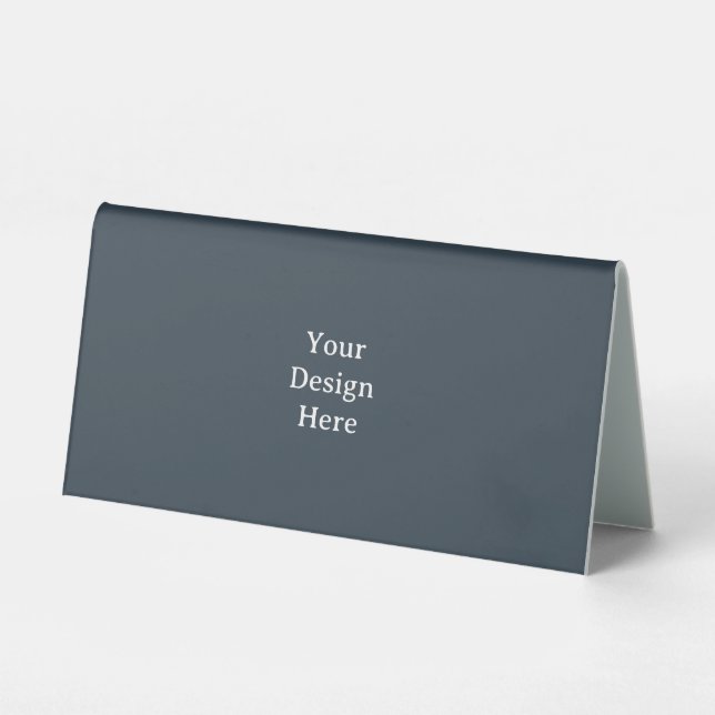 Charcoal Gray Minimalist Table Tent Sign Design (Front)