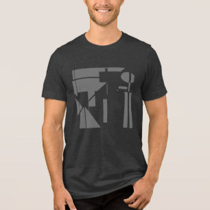 Charcoal Gray Shapes Geometric Abstract MCM Larger Tri-Blend Shirt