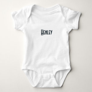 Charcoal Grey 3D Minimalist Modern Name Baby Bodysuit