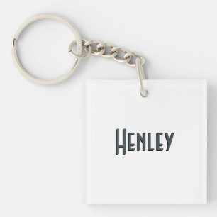 Charcoal Grey 3D Minimalist Modern Name  Key Ring