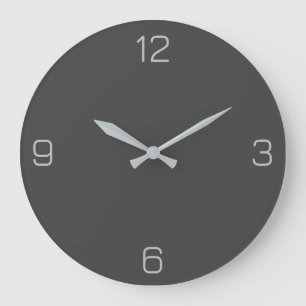 Charcoal Grey 434343 Colour, With Add a Name Optio Large Clock