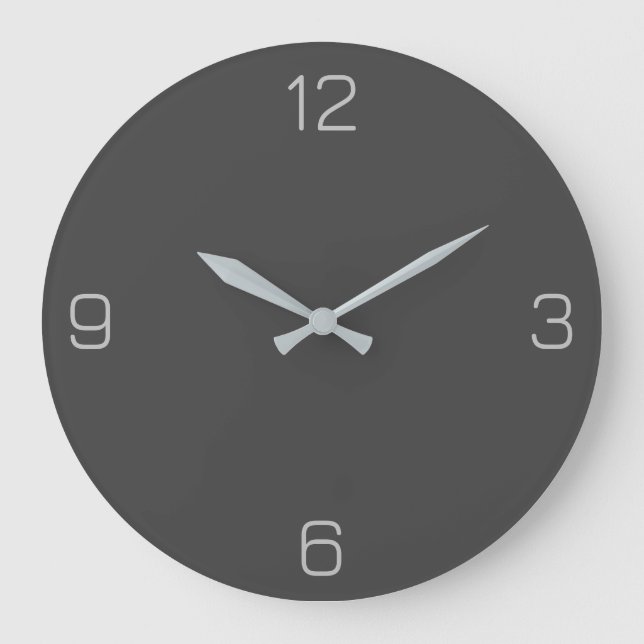 Charcoal Grey 434343 Colour, With Add a Name Optio Large Clock (Front)