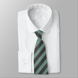 Charcoal Grey 434343 / Green Clover 769789 Stripes Tie