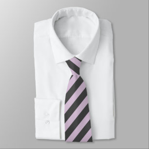 Charcoal Grey 434343 Thistle Purple D8BFD8 Stripes Tie