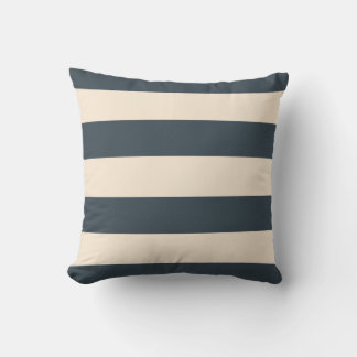 Charcoal Grey and Antique White Stripes Cushion
