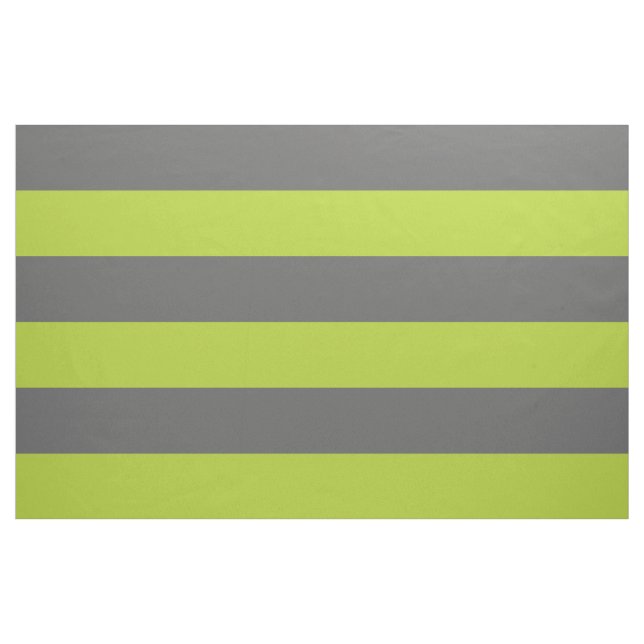 Charcoal Grey and Green Wide Stripes Large Scale Fabric (Yard)