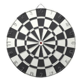 Charcoal Grey And White Dartboard