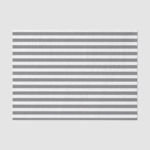 Charcoal Grey and White Stripes Tissue Paper