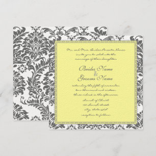 Charcoal Grey and Yellow Wedding Invitations