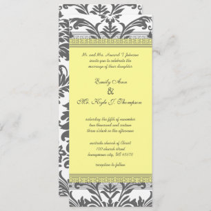 Charcoal Grey and Yellow Wedding Invitations