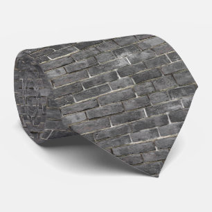 Charcoal Grey Brick Wall Pattern Tie