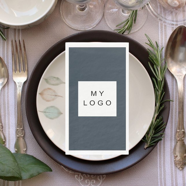 Charcoal grey business logo napkin (Creator Uploaded)