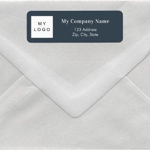 Charcoal grey business logo return address label