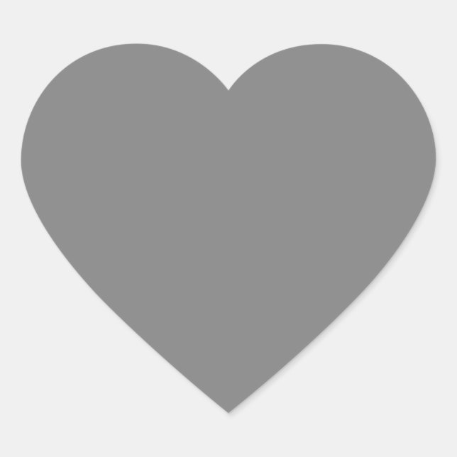 Charcoal Grey Customisable Designs Colour Only Heart Sticker (Front)