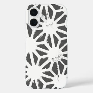 Charcoal grey geometric pattern iPhone 16 case